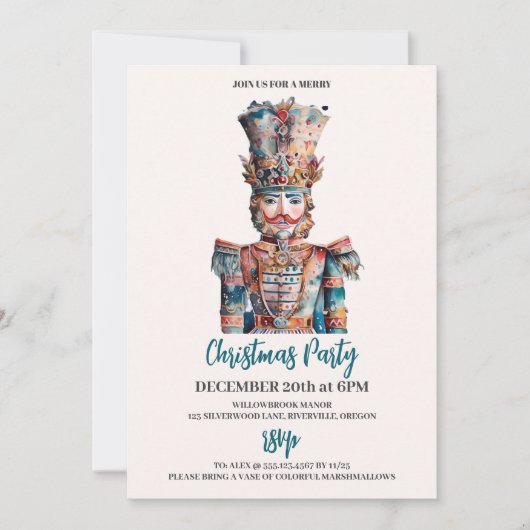 Elegant Notenkraker Kerstfeest Kaart (Voorkant)