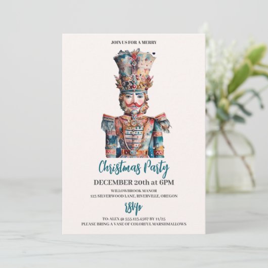 Elegant Notenkraker Kerstfeest Kaart (Staand voorkant)