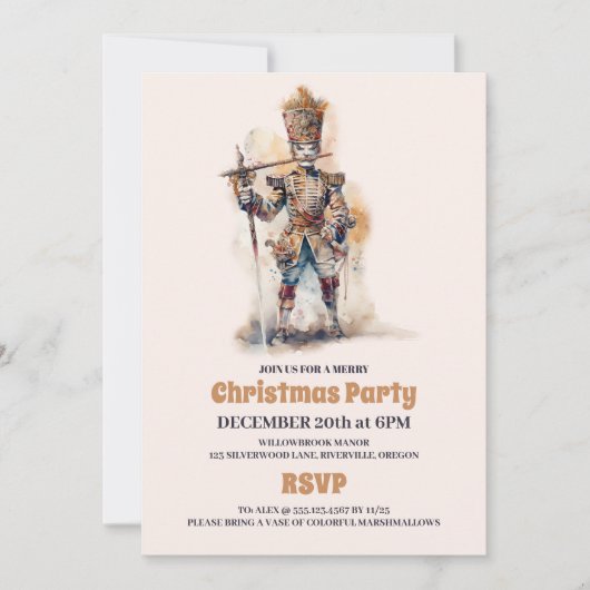 Elegant Notenkraker Kerstfeest Kaart (Voorkant)