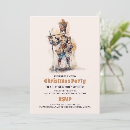 Elegant Notenkraker Kerstfeest Kaart (Staand voorkant)