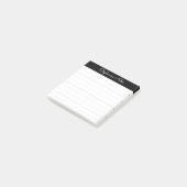 Elegant Notes Script Black Grey Lined Personalized (Schuin)