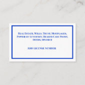 Elegant Notional Loan Signing Agent Gold Border Visitekaartje (Achterkant)