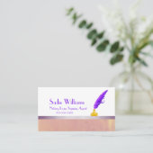 Elegant Notional Loan Signing Agent Paars Quill Visitekaartje (Staand voorkant)