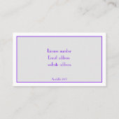 Elegant Notional Loan Signing Agent Paars Quill Visitekaartje (Achterkant)