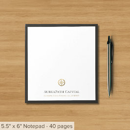 Elegant Notitieblok met Gold Compass Logo