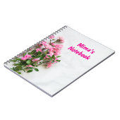 Elegant notitieboek met roze gepersonaliseerde voo (Linkerzijde)