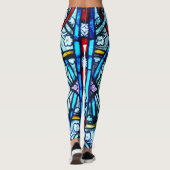 Elegant Notre Dame Paris Glas in lood Patroon Leggings (Achterkant)
