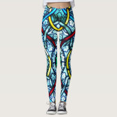 Elegant Notre Dame Paris Glas in lood Patroon Leggings (Voorkant)