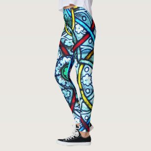 Elegant Notre Dame Paris Glas in lood Patroon Leggings