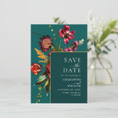 Elegant Nouveau Garden Flowers Wedding Save The Date (Staand voorkant)