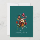 Elegant Nouveau Garden Flowers Wedding Save The Date (Achterkant)