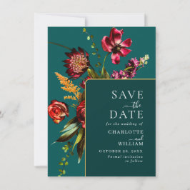 Elegant Nouveau Garden Flowers Wedding Save The Date