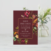 Elegant Nouveau Garden Flowers Wedding Save The Date (Staand voorkant)
