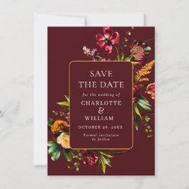 Elegant Nouveau Garden Flowers Wedding Save The Date