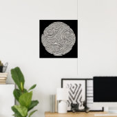 Elegant nouveau Silver Black ziet er modern uit Poster (Thuiskantoor)