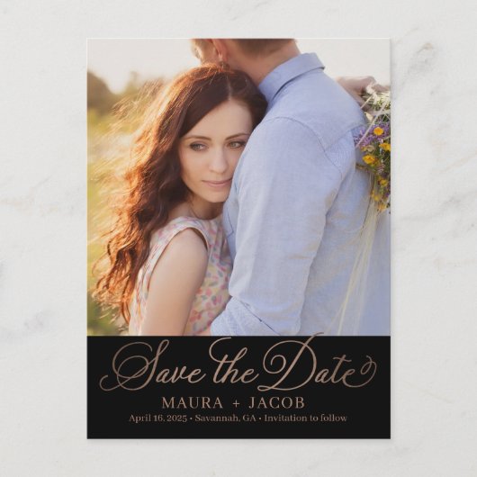 Elegant Nuptial sparen het Briefkaart van de Datum (Voorkant)