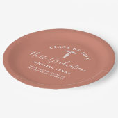 Elegant Nurse Graduation Party Terracotta Name Papieren Bordje (Gekanteld)
