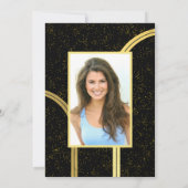 Elegant Nurse Medical Graduation Party Gold Black Kaart (Achterkant)