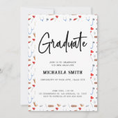 Elegant Nurse Medical Pattern College Afstuderen Kaart (Voorkant)