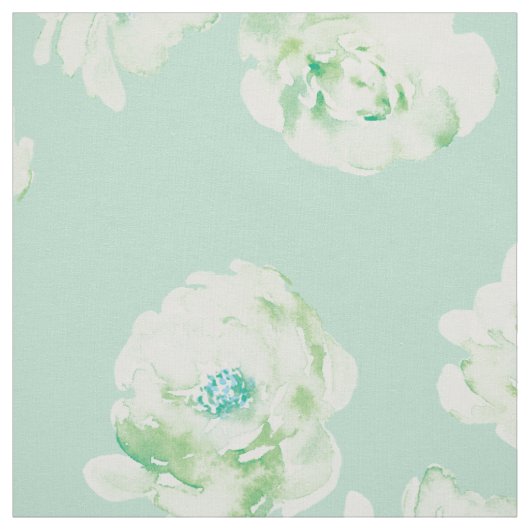 Elegant Nursery green Waterverf Floral Pattern Stof (Swatch)