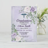 Elegant Nursing Graduation Invitation Photo | RN B Kaart (Staand voorkant)