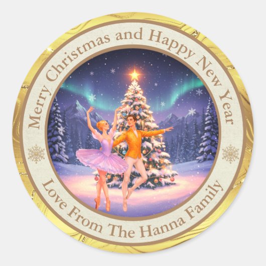 Elegant Nutcracker Ballet Christmas | Holiday Seal Ronde Sticker (Voorkant)