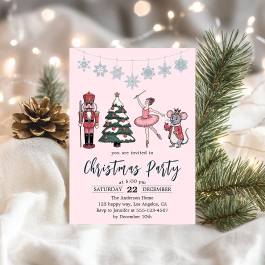 Elegant Nutcracker Ballet Christmas Party  Kaart