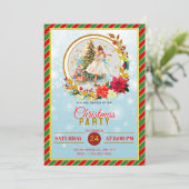Elegant Nutcracker Christmas Holiday Party Feestdagenkaart (Staand voorkant)