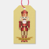 Elegant Nutcracker Speelgoed Soldaat Kerstmis Aang Cadeaulabel (Voorkant)