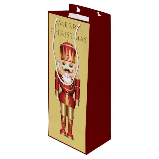 Elegant Nutcracker Speelgoed Soldaat Kerstmis Aang Wijn Cadeautas (Achterkant Gekanteld)