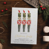 Elegant Nutkraker kerstfeestdag Gold Folie Uitnodiging