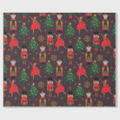 Elegant Nutkraker Kerstmis Cadeaupapier (Vlak)