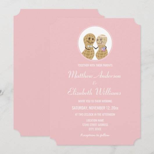 Elegant Nuts over elkaar Verloving Kaart (Voorkant / Achterkant)