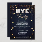 Elegant NYE Confetti Party Kaart (Voorkant / Achterkant)