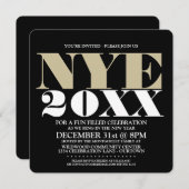 Elegant NYE Party Invitations Kaart (Voorkant / Achterkant)