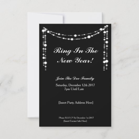 Elegant NYE Party Invite Kaart (Voorkant)