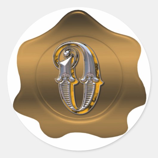 Elegant O Monogram Bronze Wax Seal Sticker (Voorkant)