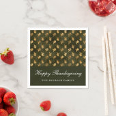 Elegant Oak Leaves Green Thanksgiving Servet (Insitu)