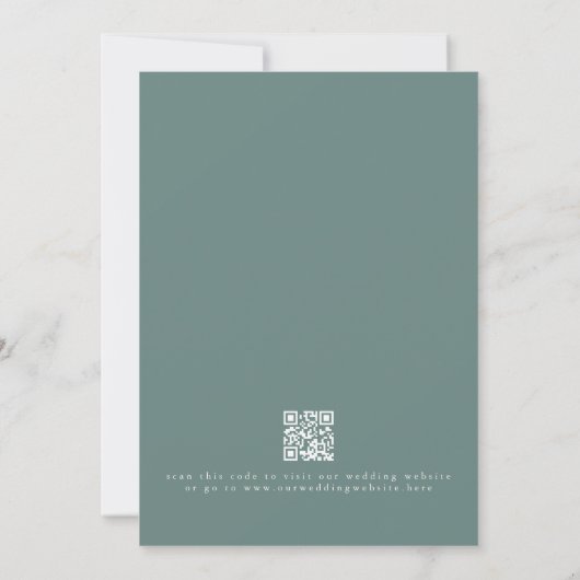 Elegant Oak Tree Green QR Code Southern Wedding Kaart (Achterkant)