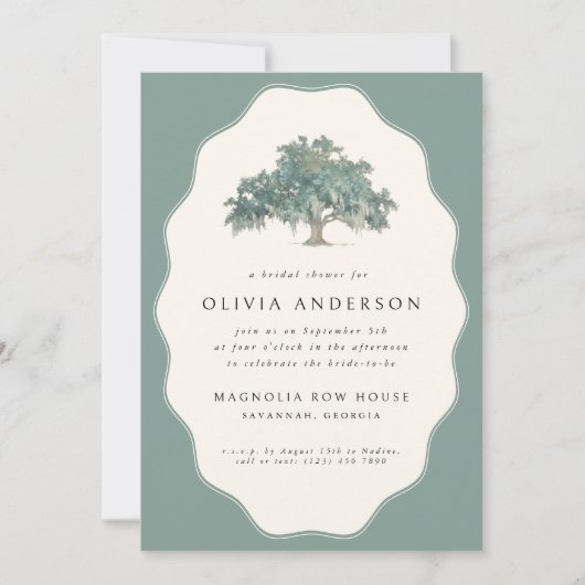 Elegant Oak Tree Southern Wedding Vrijgezellenfees Kaart (Voorkant)