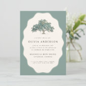 Elegant Oak Tree Southern Wedding Vrijgezellenfees Kaart (Staand voorkant)