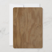 Elegant Oak Wood Monogram Wedding Invitaties Kaart (Achterkant)