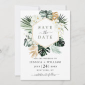 Elegant Oasis Orchid Bohemian Greenery Wedding Save The Date (Voorkant)
