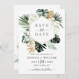 Elegant Oasis Orchid Bohemian Greenery Wedding Save The Date
