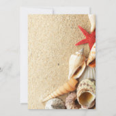 elegant oceaan zand schelpen strand bruiloft kaart (Achterkant)