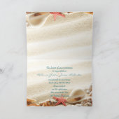 elegant oceaan zand zeeschelpen strand bruiloft feestdagen kaart (Binnen)