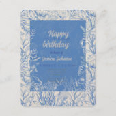 Elegant oceaanblauw toilet informatiekaartje (Voorkant)