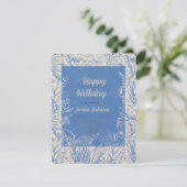 Elegant oceaanblauw toilet informatiekaartje (Staand voorkant)