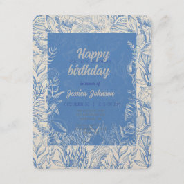 Elegant oceaanblauw toilet informatiekaartje