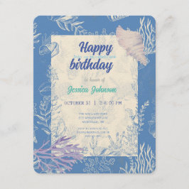 Elegant oceaanblauw toilet informatiekaartje